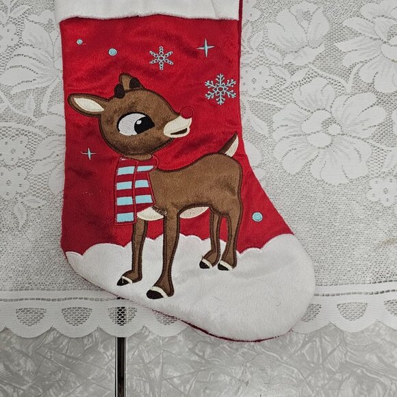 Rudolph Red Nose Reindeer Stocking 17" Christmas Dan Dee holiday nostalgia colle - Picture 8 of 8